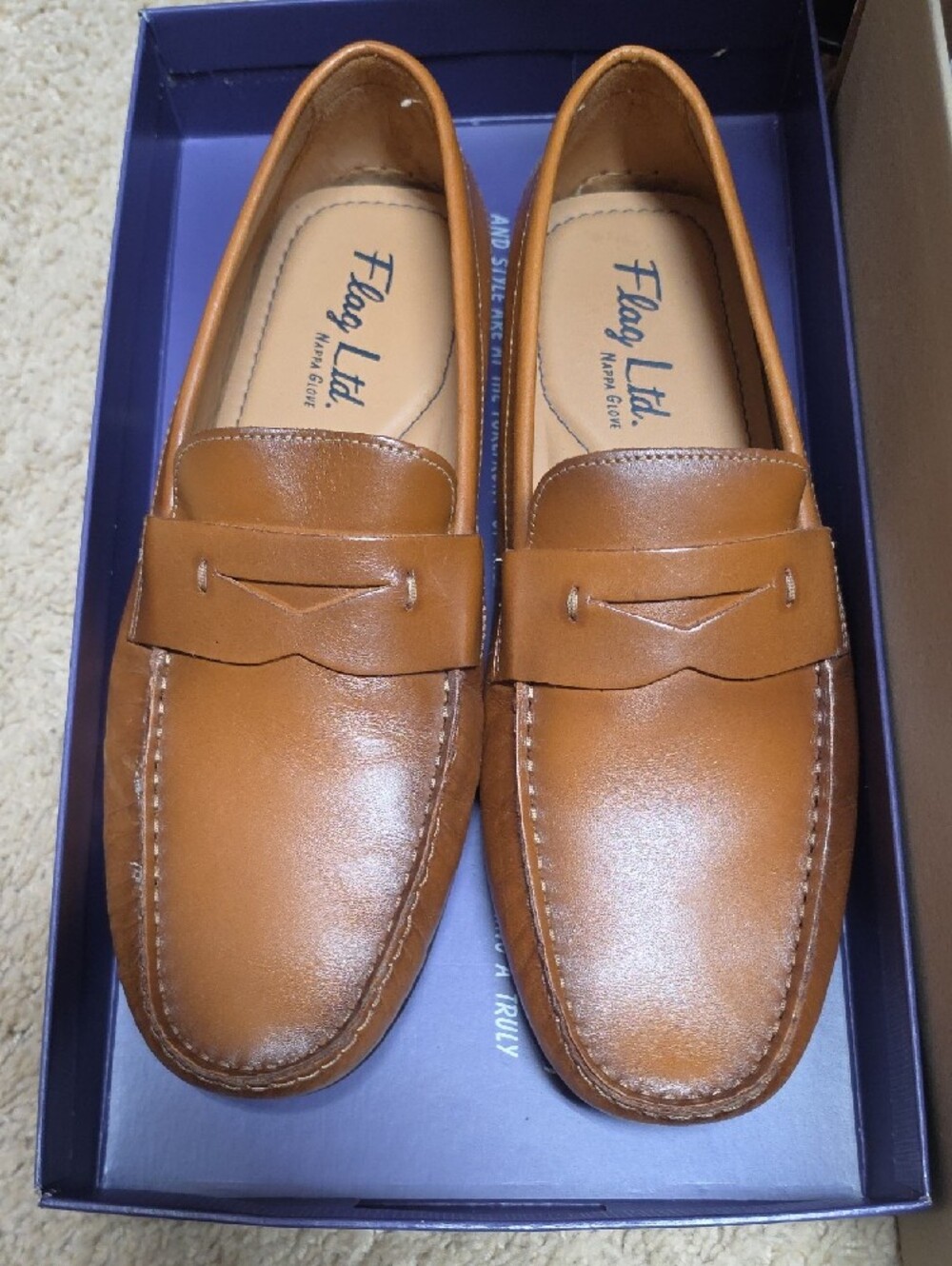 Mario Penny Loafers — Tan Slip-On Dress Loafers